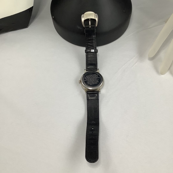 Vintage Cinergy 2002 Elvis Black Leather Silvertone Photo Wrist Watch main image 13